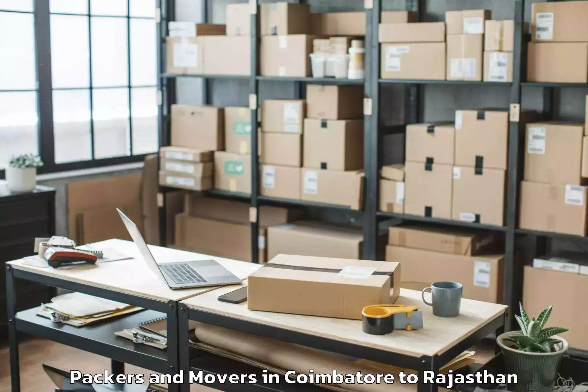 Easy Coimbatore to Jalor Packers And Movers Booking